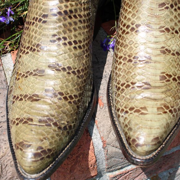 Tony Lama Tiger Snake Cowboy Boots | Size 10.5 D | Black Label - Picture 7 of 11